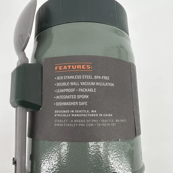 Stanley Classic 14oz Hammertone Green Food Jar Vacuum Insulated 7hrs Hot or Cold - Picture 6 of 6
